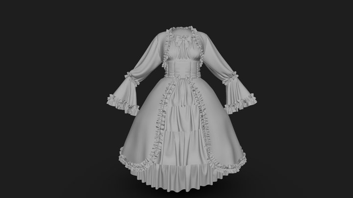 Gothic Dress 3D Model