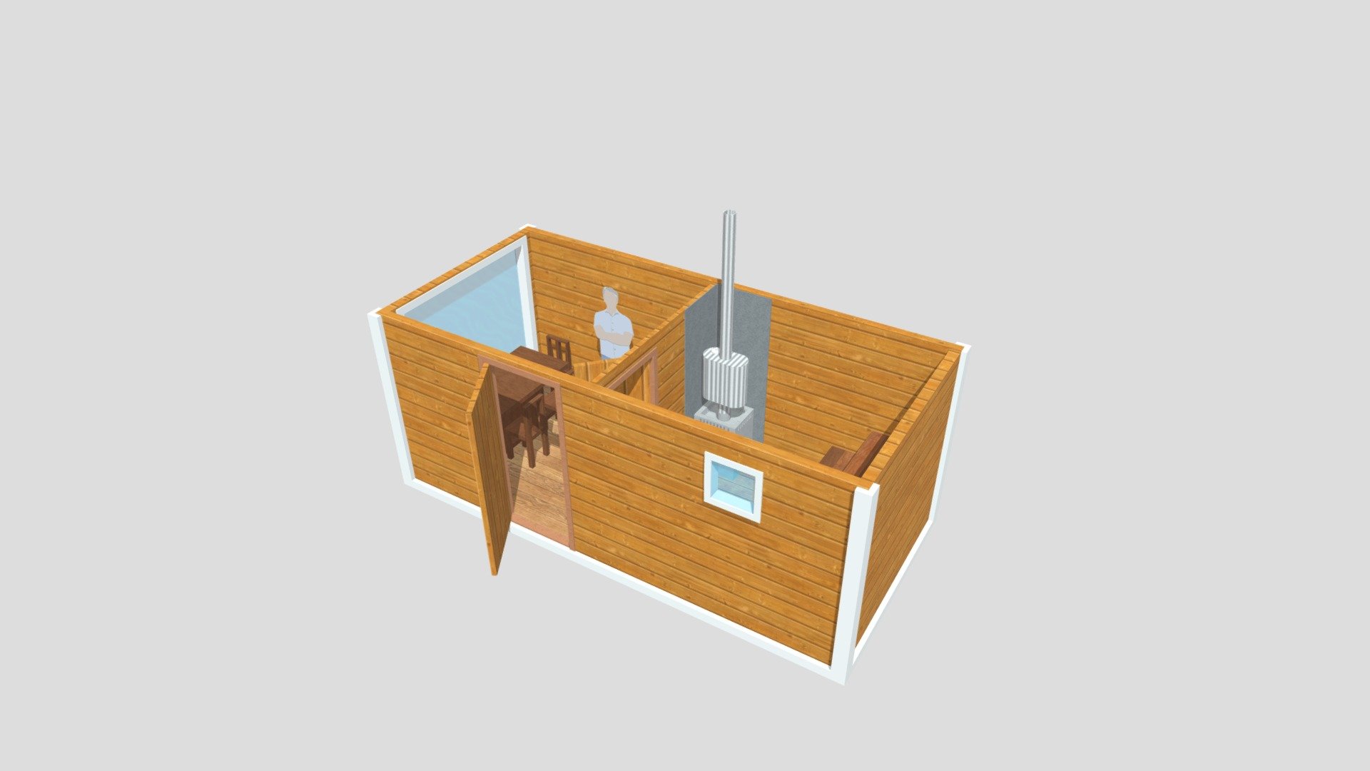 баня 5х2,3 - 3D model by ArtemChekanin [dadfef7] - Sketchfab