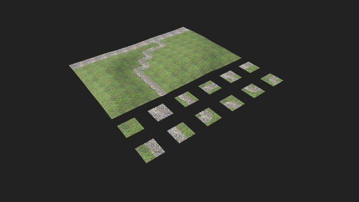 Grassy Gravel Path - Tileable Maps 3D Model