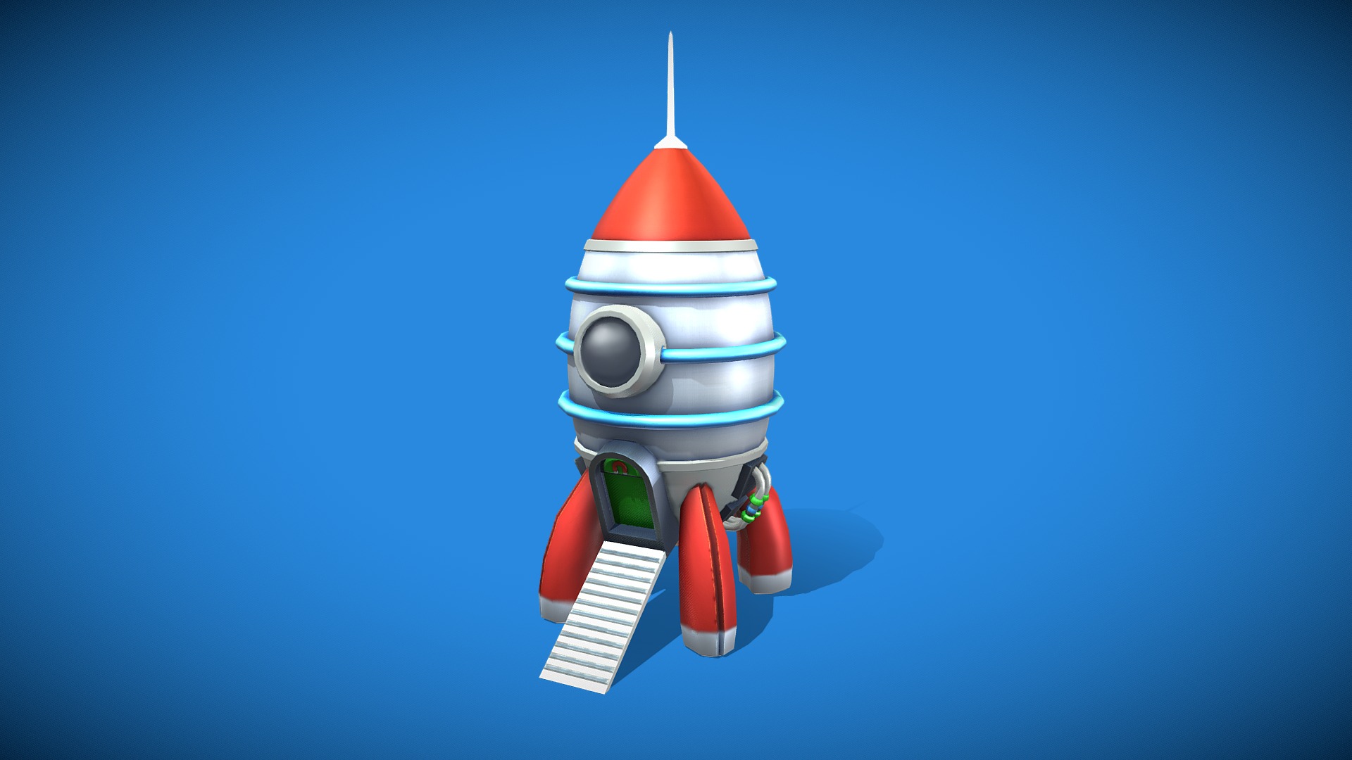 3D model Rocket Ship - This is a 3D model of the Rocket Ship. The 3D model is about icon.