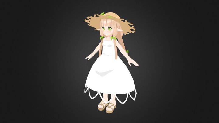 Summer Anime Girl 1 - 3D Rigged Model 3D Model