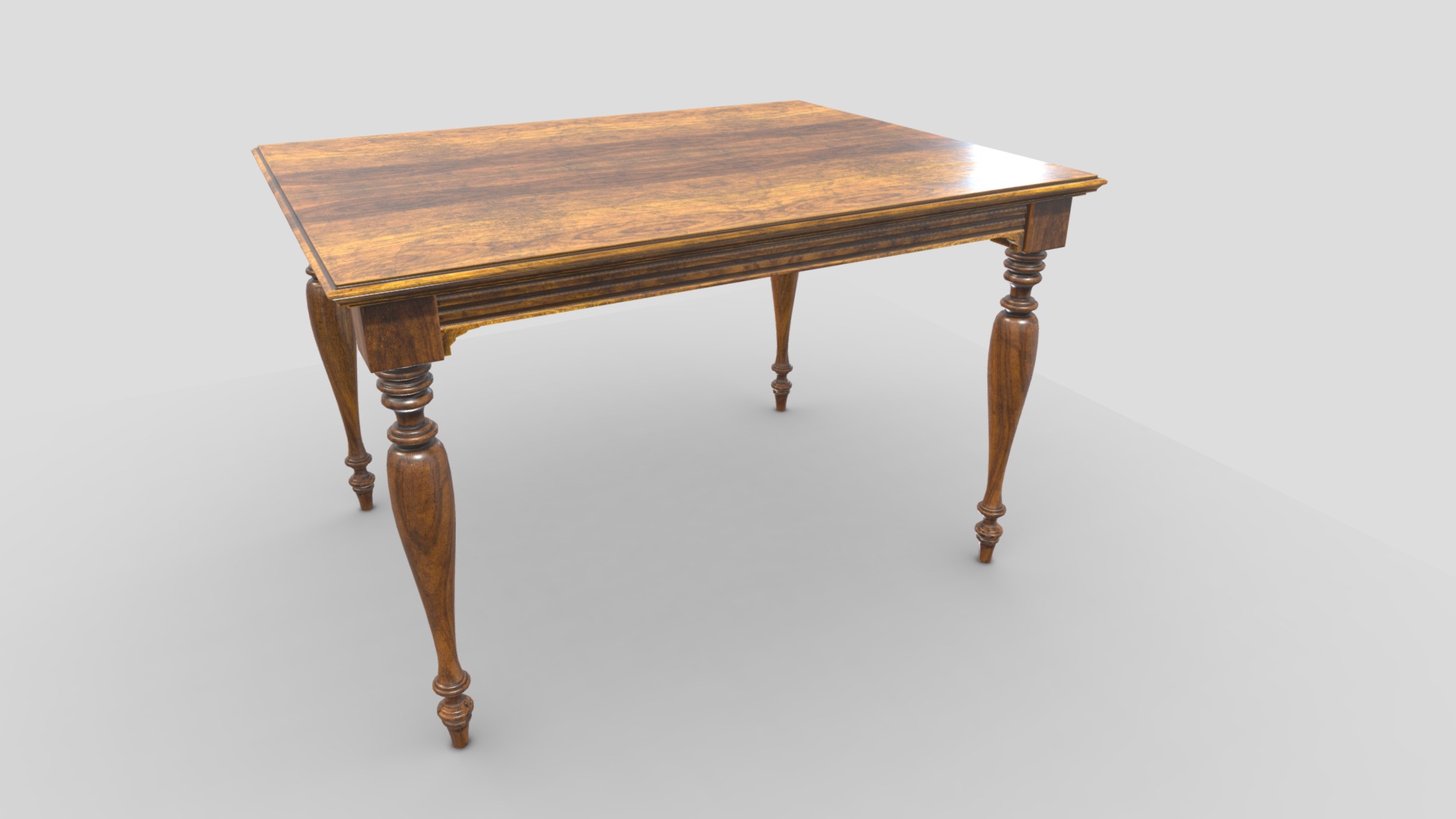 3D model Antique Table 30 - This is a 3D model of the Antique Table 30. The 3D model is about a wooden table with legs.