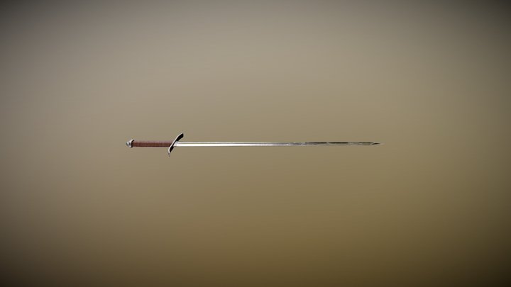 Long Straight Sword 3D Model