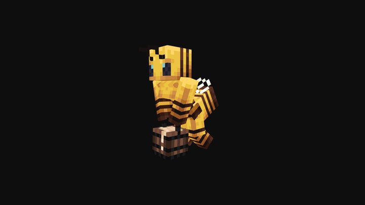 Minecraft Humanoid Bee Animation Export Test 3D Model