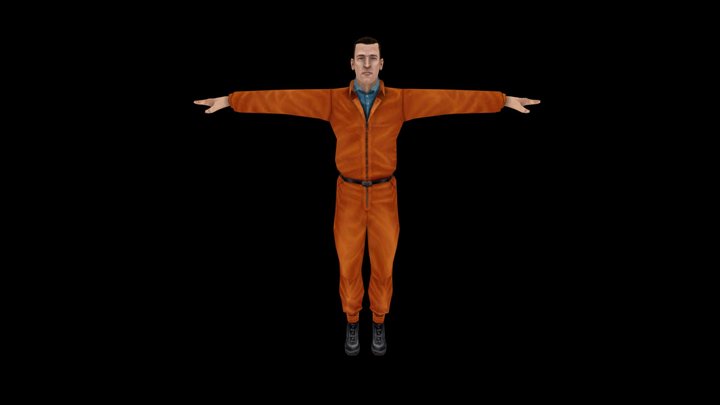 Prisoner Hostage Low Poly Character 3D Model