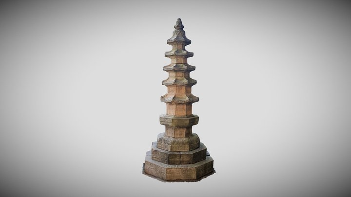 The Octagonal Five-story Stone Pagoda 3D Model
