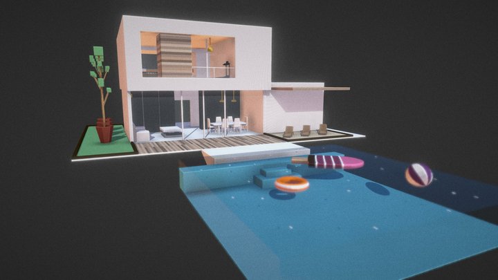 Isometric Modern House 3D Model