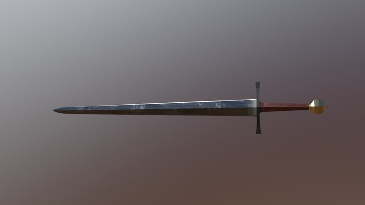 Low Polly XIIA Longsword 3D Model