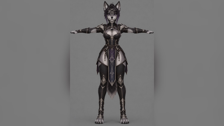 Shadowheart (Baldurs Gate) Furry T-Pose 3D Model