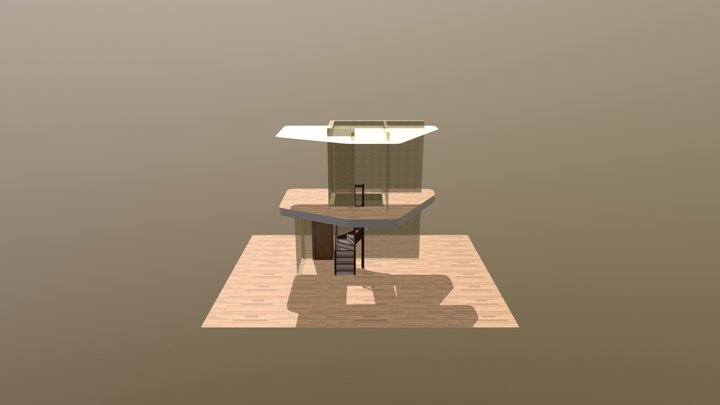 3048 классика ступени с врезкой без перегородки 3D Model