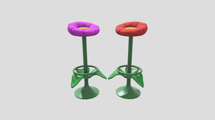 Flower Bar Stools 3D Model