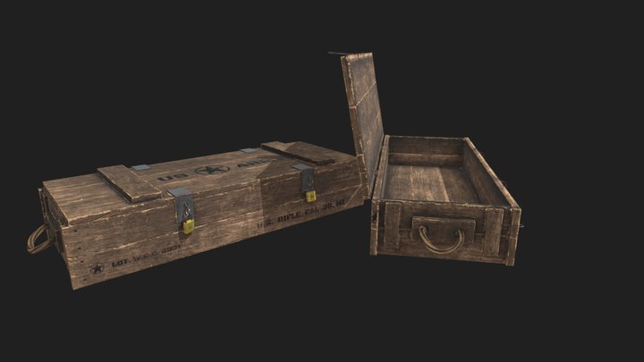 Military Crates WW2 3D Model