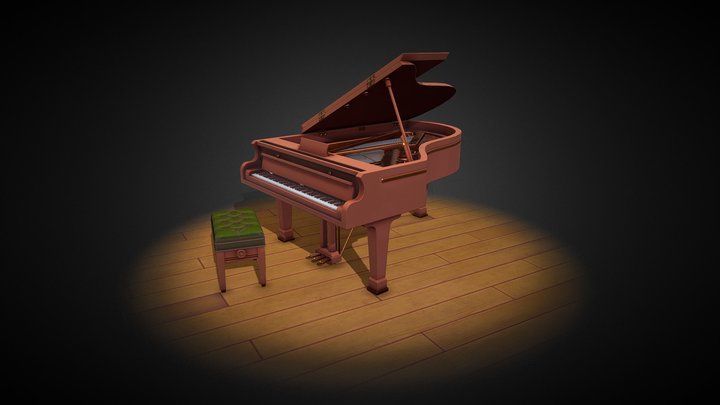Stylized - Grand Piano 3D Model