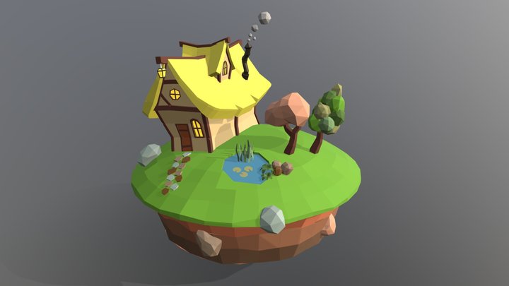 Fantasy house - low poly 3D Model