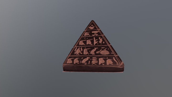 Egiptian Pyramid with Egyptian Hieroglyphs 3D Model