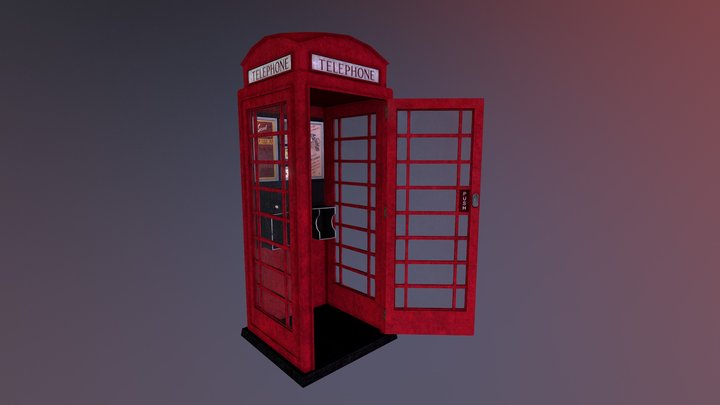 Red Telephone Box 3D Model