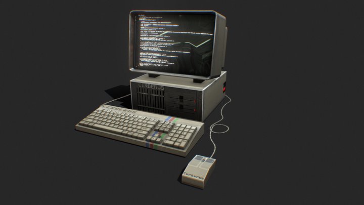 Low Poly 80's Computer V3 3D Model