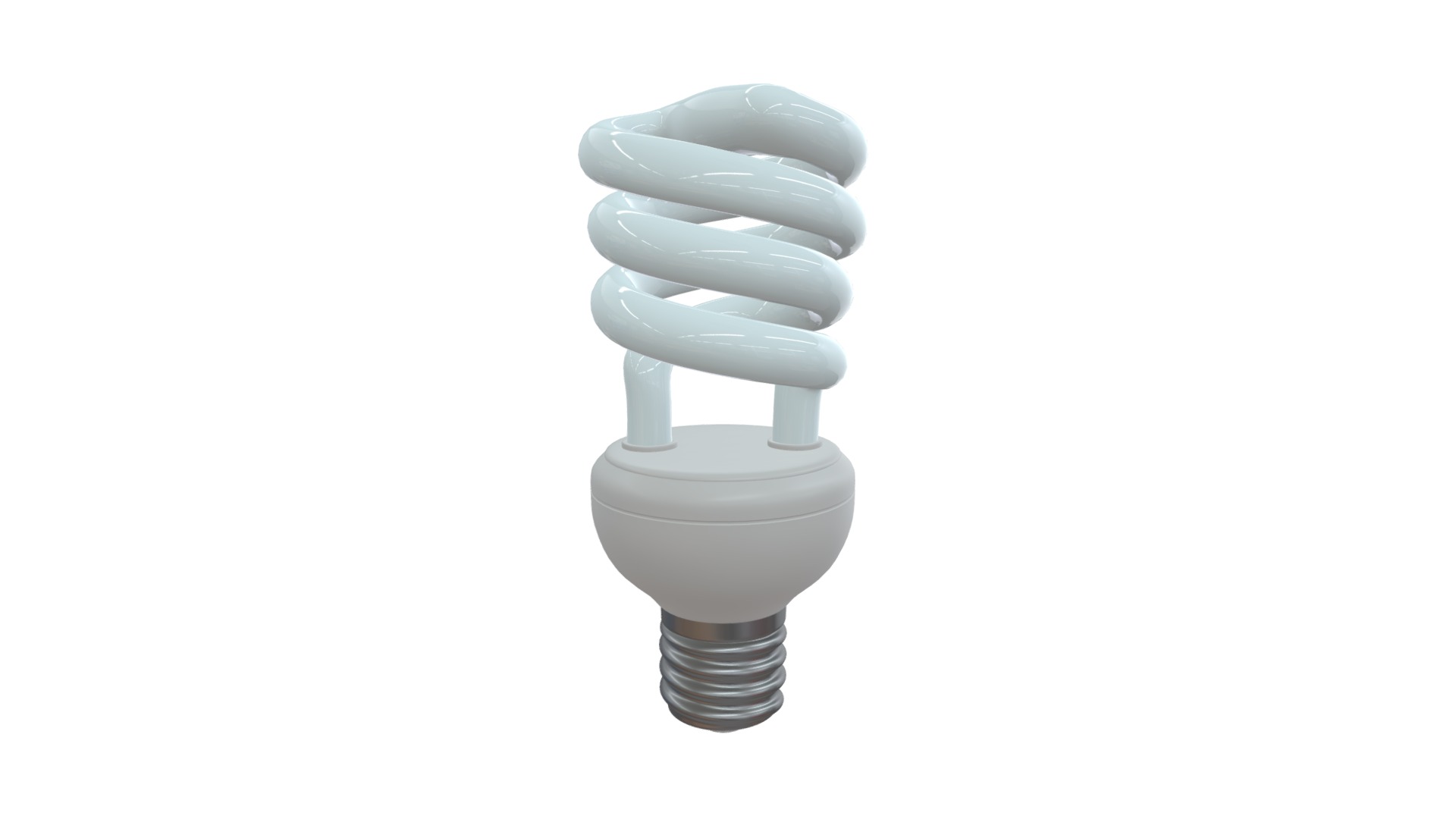 3D model Compact fluorescent light bulb 1 - This is a 3D model of the Compact fluorescent light bulb 1. The 3D model is about a stack of white cylindrical objects.
