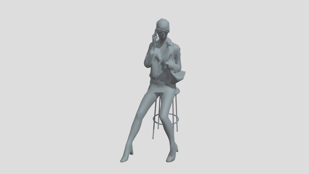 Lowpoly Female Sitting