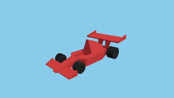 Stylized F1 Toy Car 3D Model