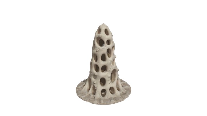 Organic Tower Inspired by Termite Mounds 3D Model