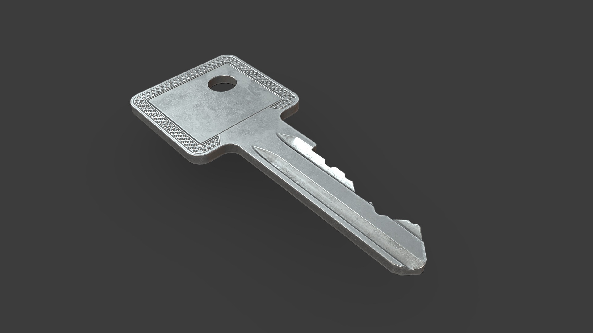 3D model Simple Key - This is a 3D model of the Simple Key. The 3D model is about a silver and black knife.