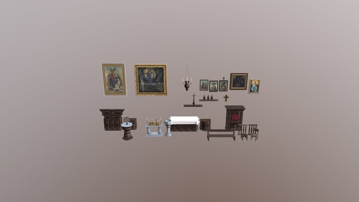 Italian Church Asset Pack 3D Model