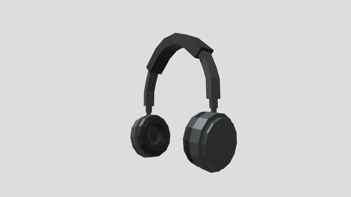 Low-Poly Head Phones 3D Model