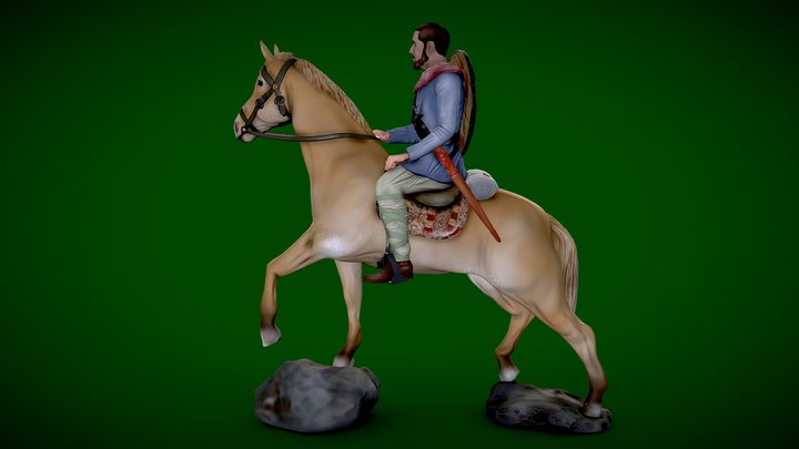 Warrior on horseback -  free - 3d-printable