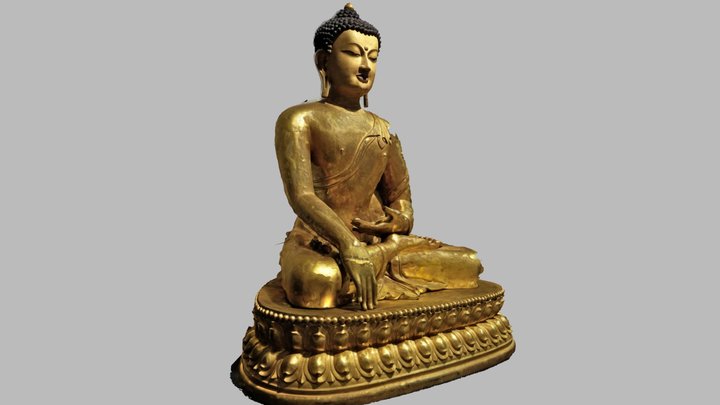 Gilded Brass Buddha Sculpture with 3DF Zephyr 3D Model
