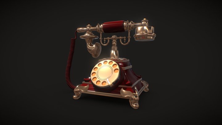 Antique phone draft 3D Model