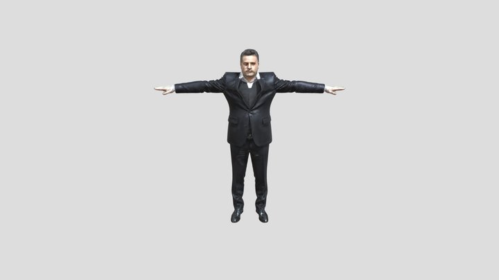 T-Pose in a Suit with mustache