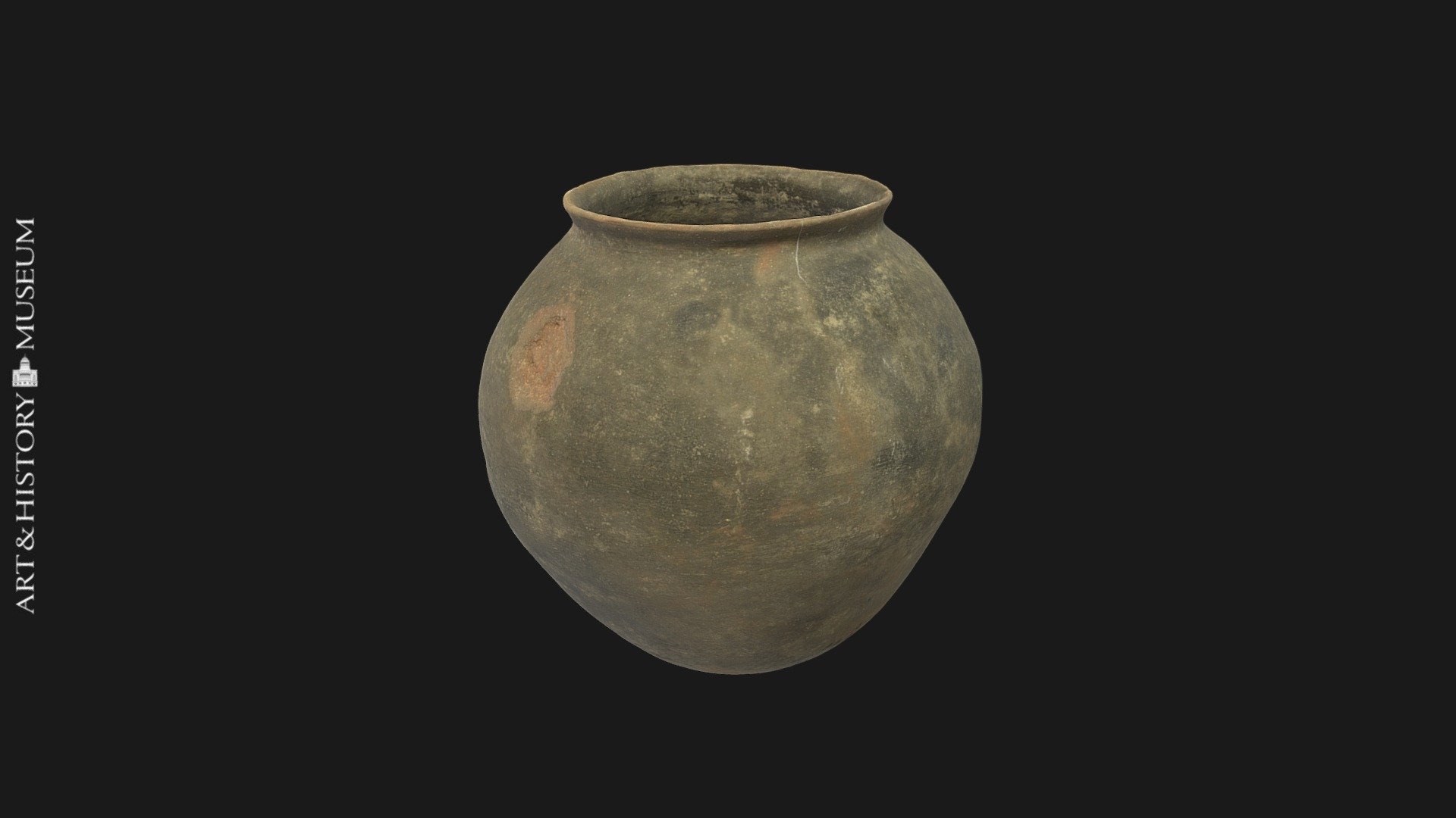 Egg-shaped pot with small opening & flaring rim
