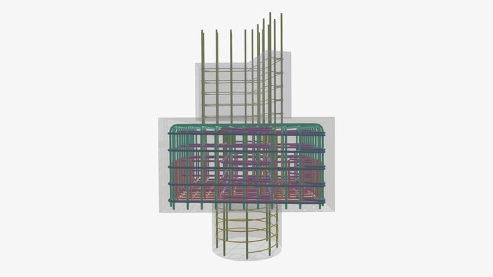 Bloco de uma estaca - tracionada 3D Model