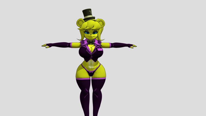 Golden Fredina 3D Model