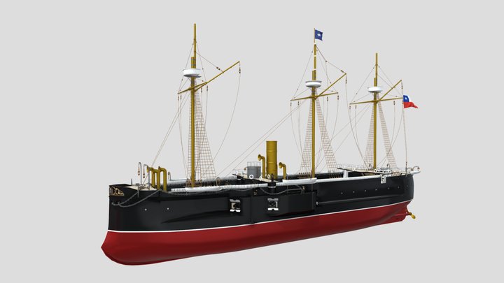 Ironclad Cochrane - Angamos (October 8th, 1879) 3D Model