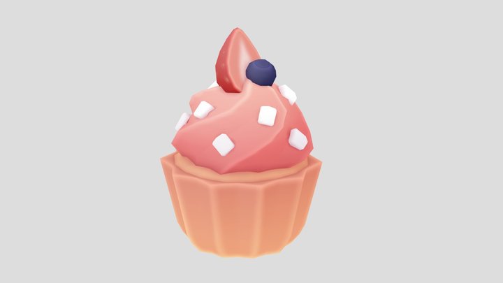 Strawberry Cupcake 3D Model
