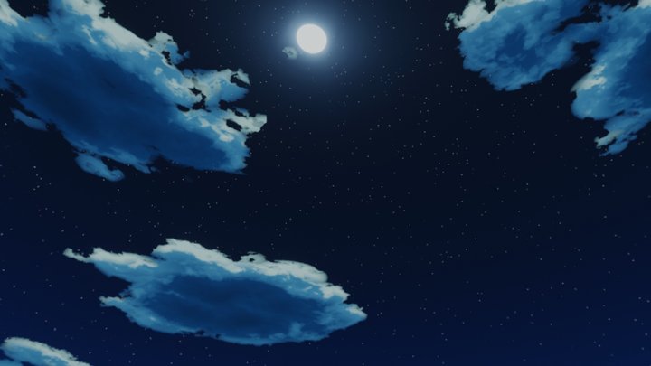 Anime Starry Night 3D Model