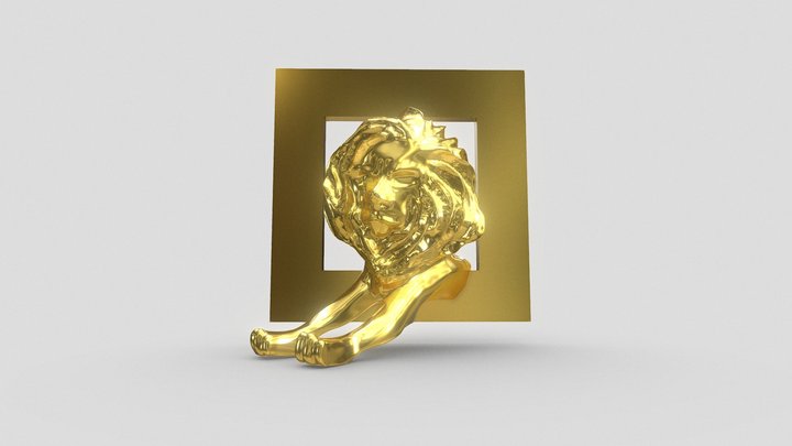 Cannes Lion Trophy Square 3D Model