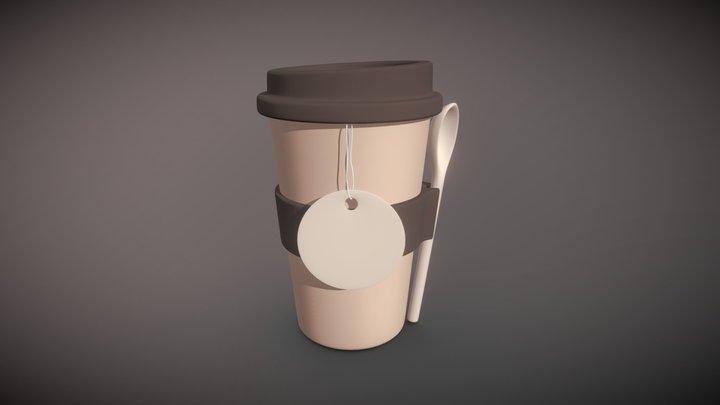 Thermo Cup with a Spoon 3D Model