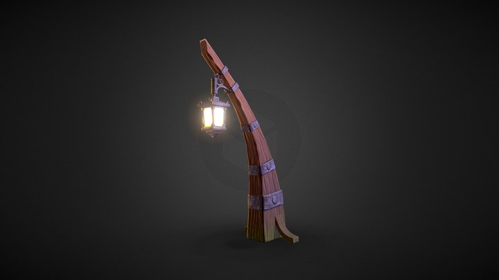 Lamp Post Low Poly 3D Model