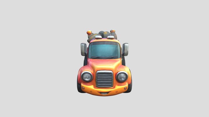 create a cute cartoon looking truck 3D Model