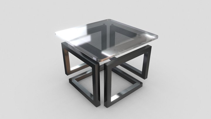 Unique Glass Table 3D Model