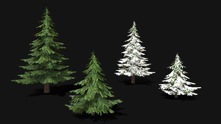 Fir Trees LowPoly 3D Model