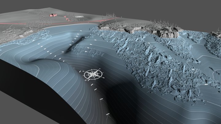 SCUBA - Monastery Beach Dive Site Map – Kostenloses 3D-Modell STL