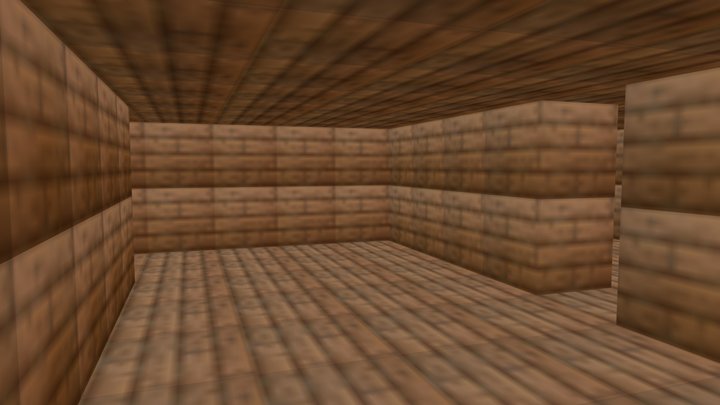 Minecraft Wood Bunker Empty 3D Model