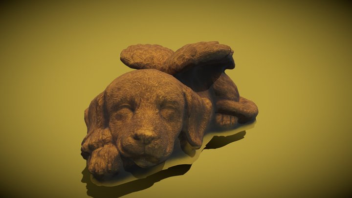 Dog with angel wings 3D Model