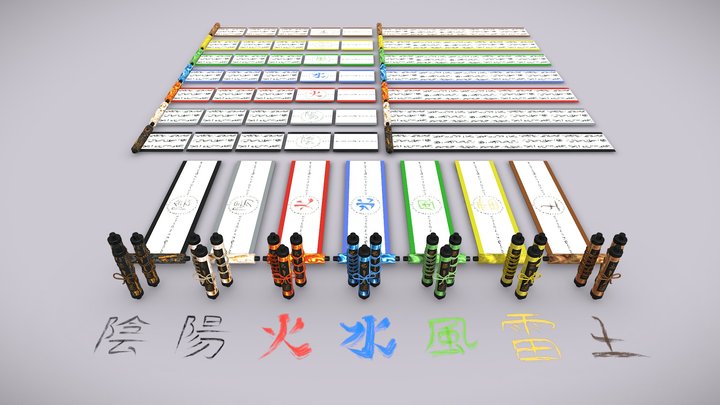 Ninja scrolls pack 3D Model