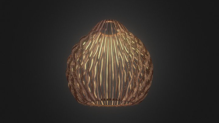 Abstract Wooden Lamp 3D Model