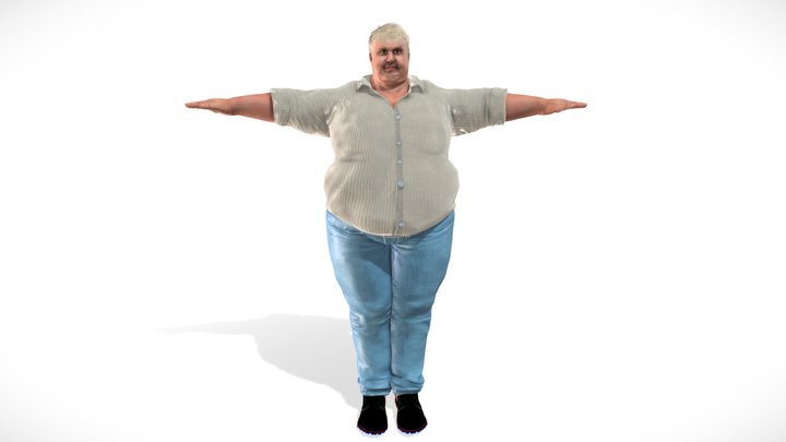 Big Elder Man  ( Rigged & Blendshapes ) 3D Model